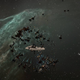 EVE Titan fleet waiting for prey to log in.